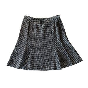 Talbots Petites wool blend black and white A-line midi skirt size 14 petite